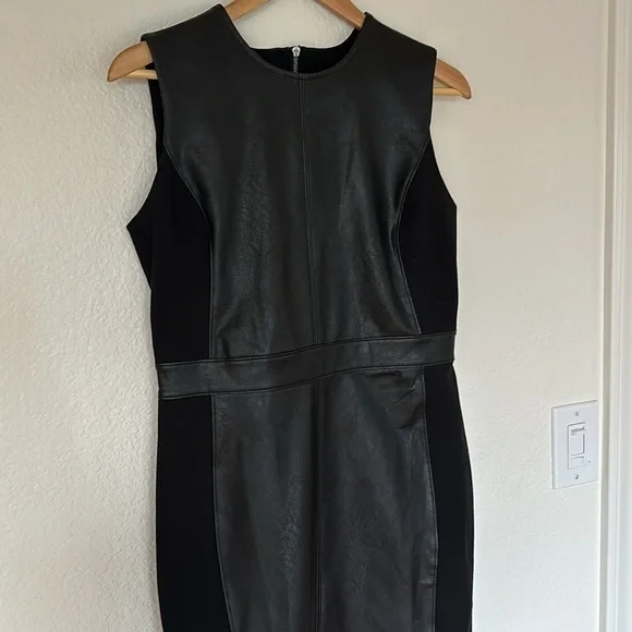 Spanx Leather Combo Fitted Dress Black Sleeveless Leather Dress medium NEW - www.disolcolor.com Spanx Leather Combo Fitted Dress Black Sleeveless Leather Dress medium NEW - www.disolcolor.com